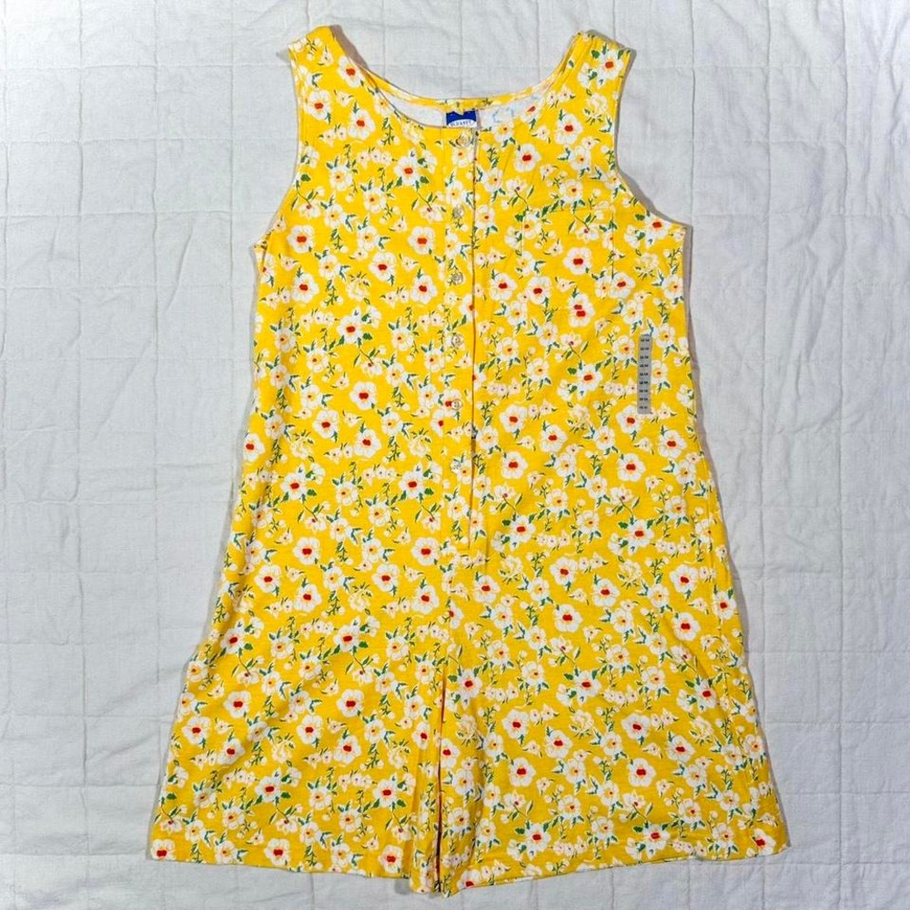 Vintage Old Navy Yellow Floral Romper – Size 12/14 – NWT